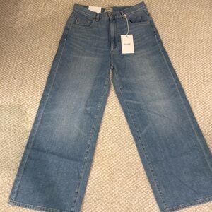 DL1961 High Rise Wide Leg Jeans in Medium Blue